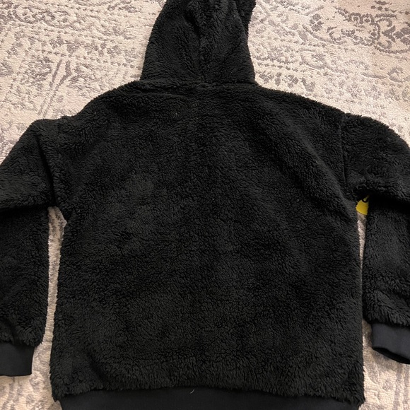 Black Fuzzy Sherpa Sweatshirt - Picture 2 of 6